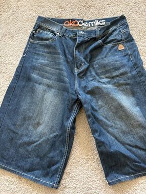 akademiks vintage jeans short 34 blue denim
